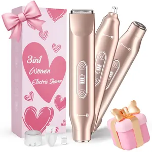 New 3-in-1 Electric Body Trimmer for Women & Men，Dual Heads for Bikini, Face, Underarms & Legs Hair Removal， IPX6 Waterproof, USB Rechargeable, Wet/Dry Use，Holiday Gift,Summer Sale