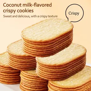 Crispy Coconut Milk Wafers - Sunny Coconut Flavor, Thin & Light Cracker, Airy Texture, Healthy Baked Snack, Refreshing & Light，cookies