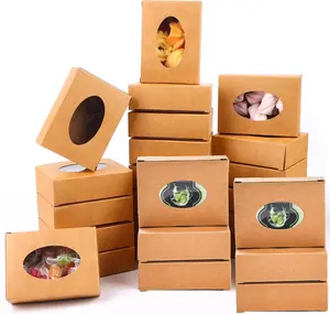 120 Pack  Paper Soap Boxes, Homemade Soap Packaging Box with Window, Favor Boxes for Wedding, Birthday, Party, Bakery Candy Party , Easy to Assemble