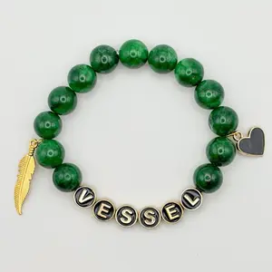 ST song inspired green and black gemstone bracelets