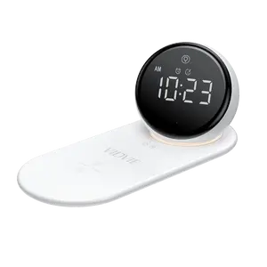 5-in-1 Wireless Charging Clock Speaker with Night Light