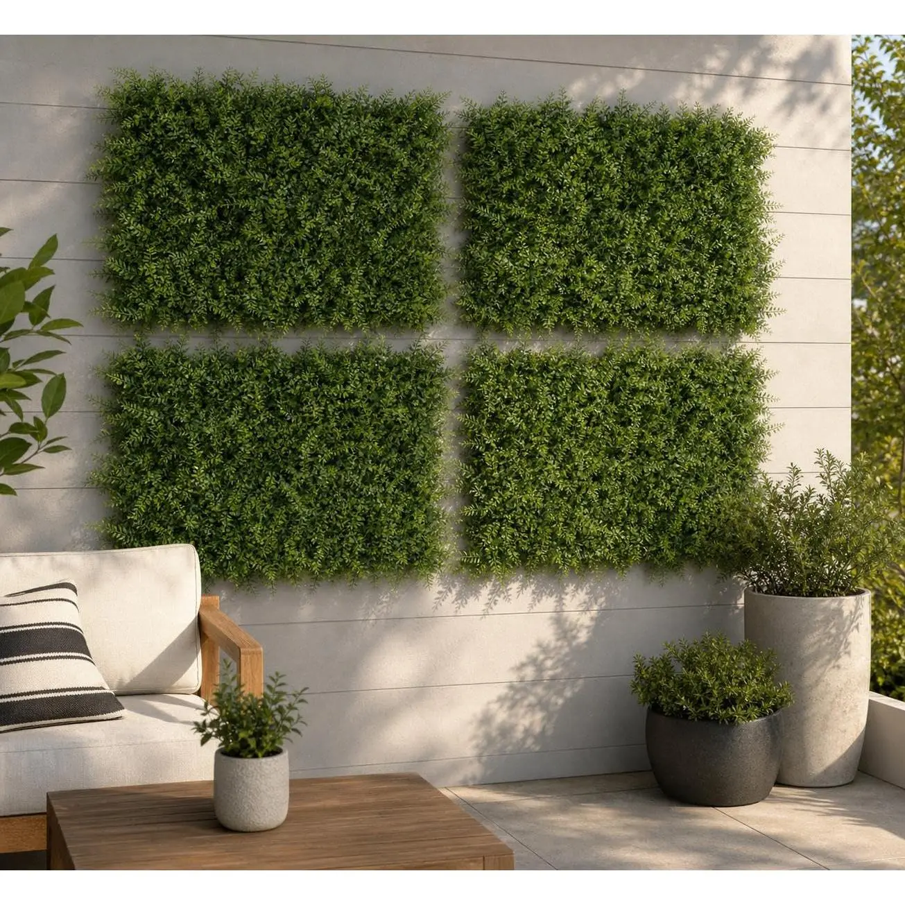 12-Pack Colorful Artificial Boxwood Hedge Panels - 20"x20" Polyethylene Sun-Protected Privacy Fence Screen with Snap Fasteners, Outdoor Decor Photo Backdrop for Garden, Wedding