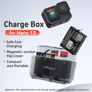 Hero13/12/11/10/9 Battery Fast Charging Box, Gopro Sports Camera Accessories, High-Speed Charge Solution, Essential Gear for Travel & Outdoor Use