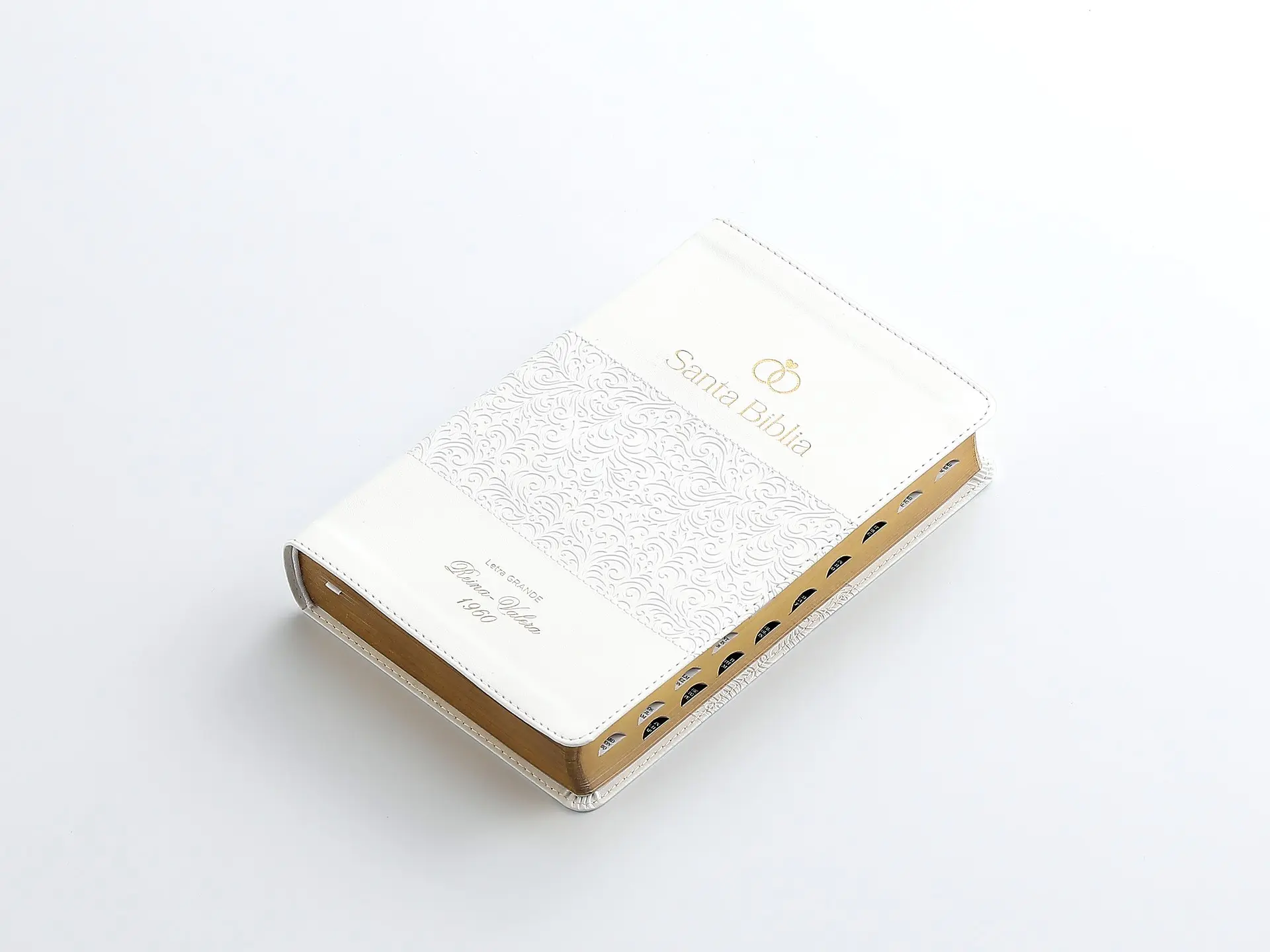 RVR60 Bible, Special Wedding Edition with Index, Large Print, White and Gold Cover, Gift Box (Religion & Philosophy Book)