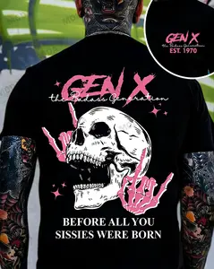 Chaosmoda Generation X Badass Generation Custom Year Skull T-shirt