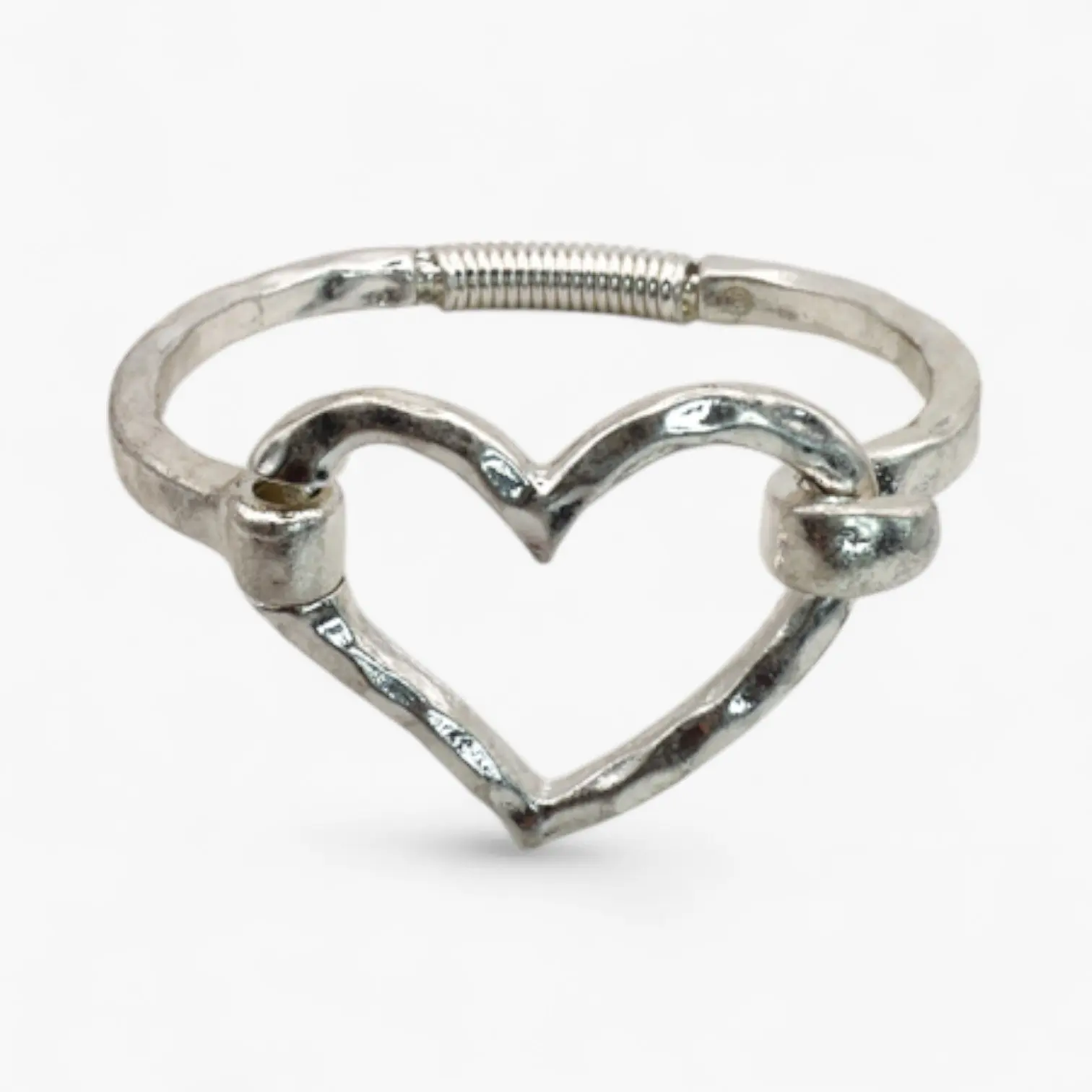 Silver Heart Hinge Bracelet