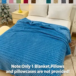 Waffle Bubble Fleece Blanket, Breathable Moisture-Wicking Air Conditioning Blanket, Soft Skin-Friendly, All-Seasons, Twin Size, Home Textile Blanket