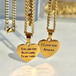 Heart necklaces pair