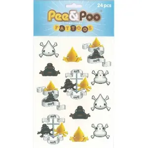 Bed of Nails 2110 Pee & Poo Temporary Tattoo Set