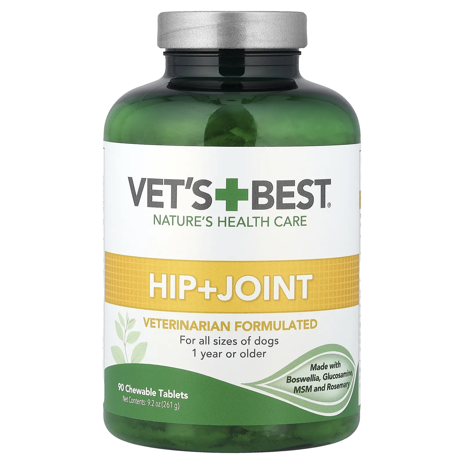 Vet's Best Hip + Joint, For All Dogs, 1 Year or Older, 90 Chewable Tablets, 9.2 oz (261 g)