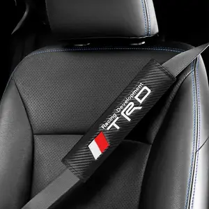 Trd Logo High-Quality Leather Car Seat Belt Shoulder Pad, Comfortable Neck Protection, Universal Fit for Toyota Models