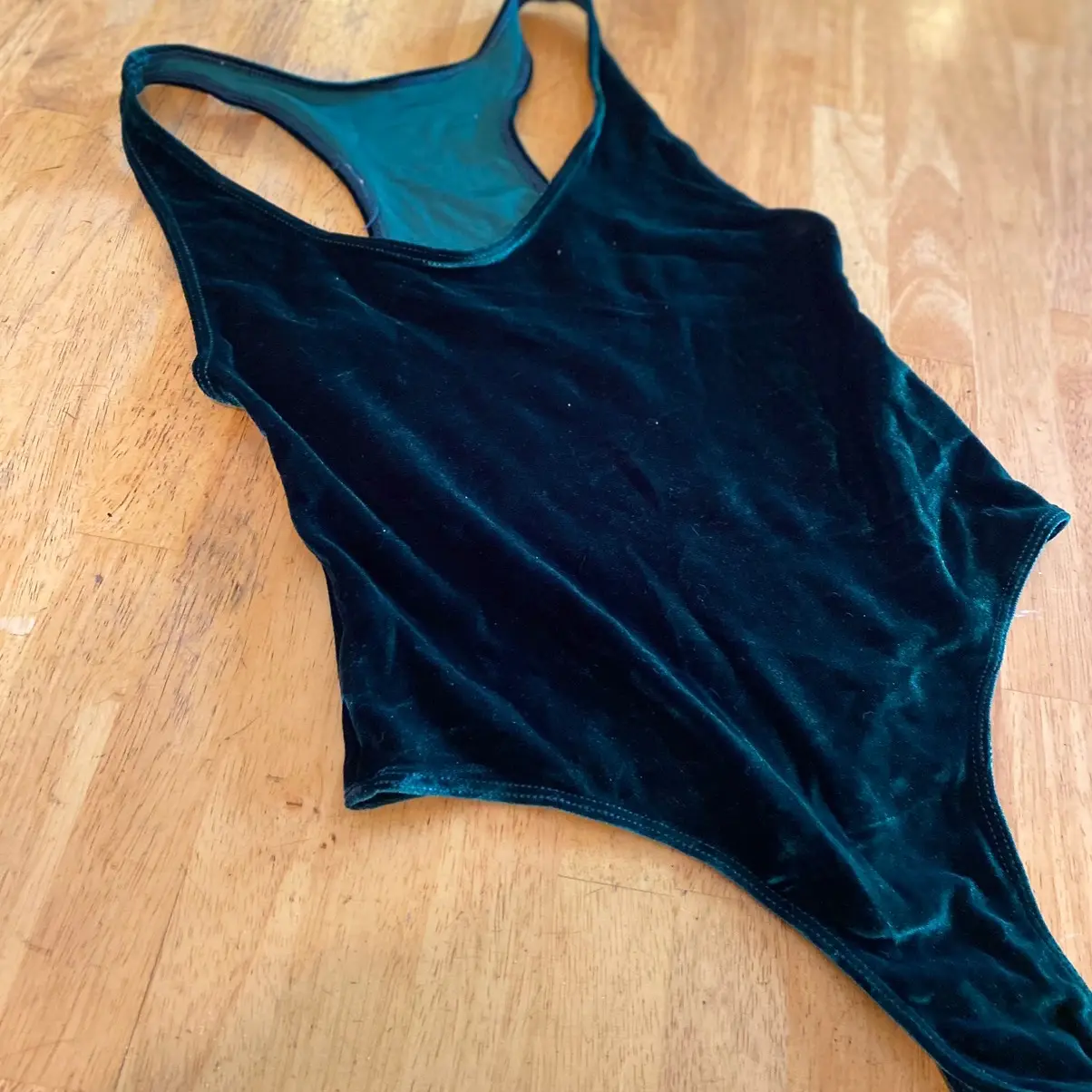 Green Velvet Bodysuit