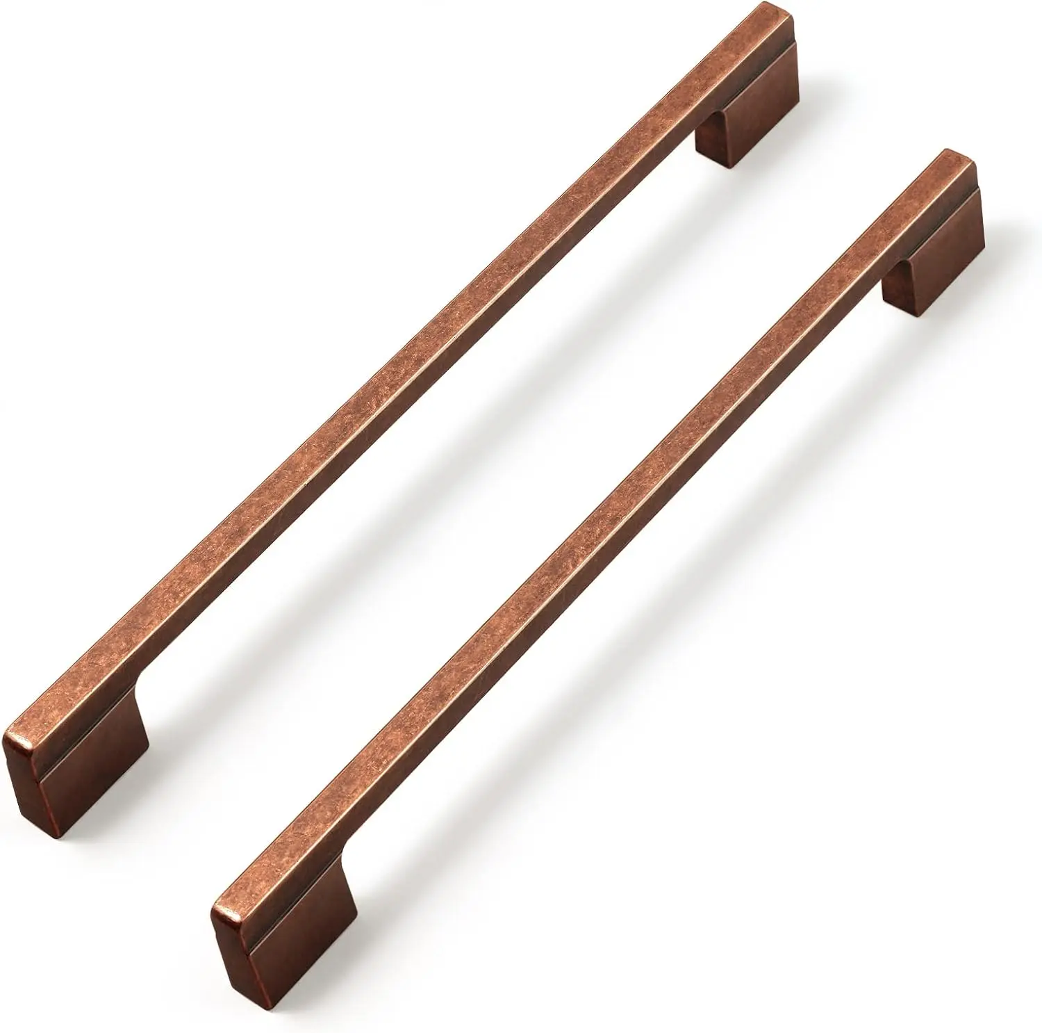6-Pack Antique Copper Zinc Alloy Straight Bar Door Handlesets - 7.5in (192mm)/8.8in (224mm) Hole Centers, M4 Screws for Kitchen Cabinets/Drawers, Dresser, Bathroom Drawers