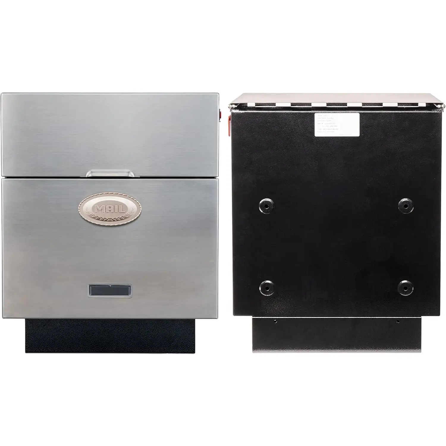 D23-H - Stainless Steel Mailbox for Walls, Heavy Duty Wall Mounted Mailbox with Newspaper Holder - 14.25'' x 6'' x 17.25'' Silver Rust Proof Steel Dropbox
