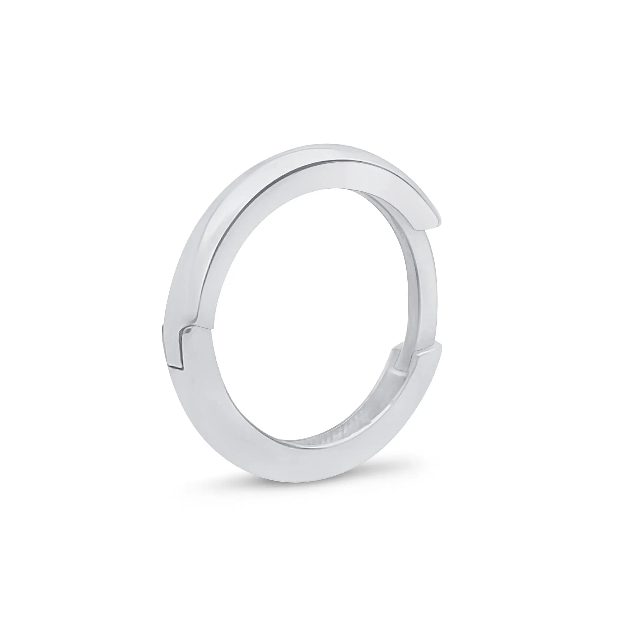 Infinity Hoop Earring in Solid 14k White Gold