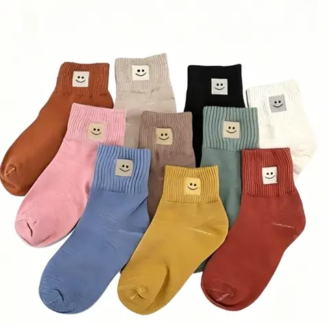 Women's Solid Above Ankle Mid-Calf Socks Assortment Set - Soft Comfy Fabric, Casual Stylish, Body-Warming, Easy Daily Wear, Fringe, Butterfly Details, Ideal for Fall & Winter, Womenswear Underwear