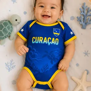 Custom Curacao Soccer Baby Bodysuit, House Divided Football Toddler Shirt, Personalized Soccer Baby Jersey Name Number, Sports Fan Gift Y6S