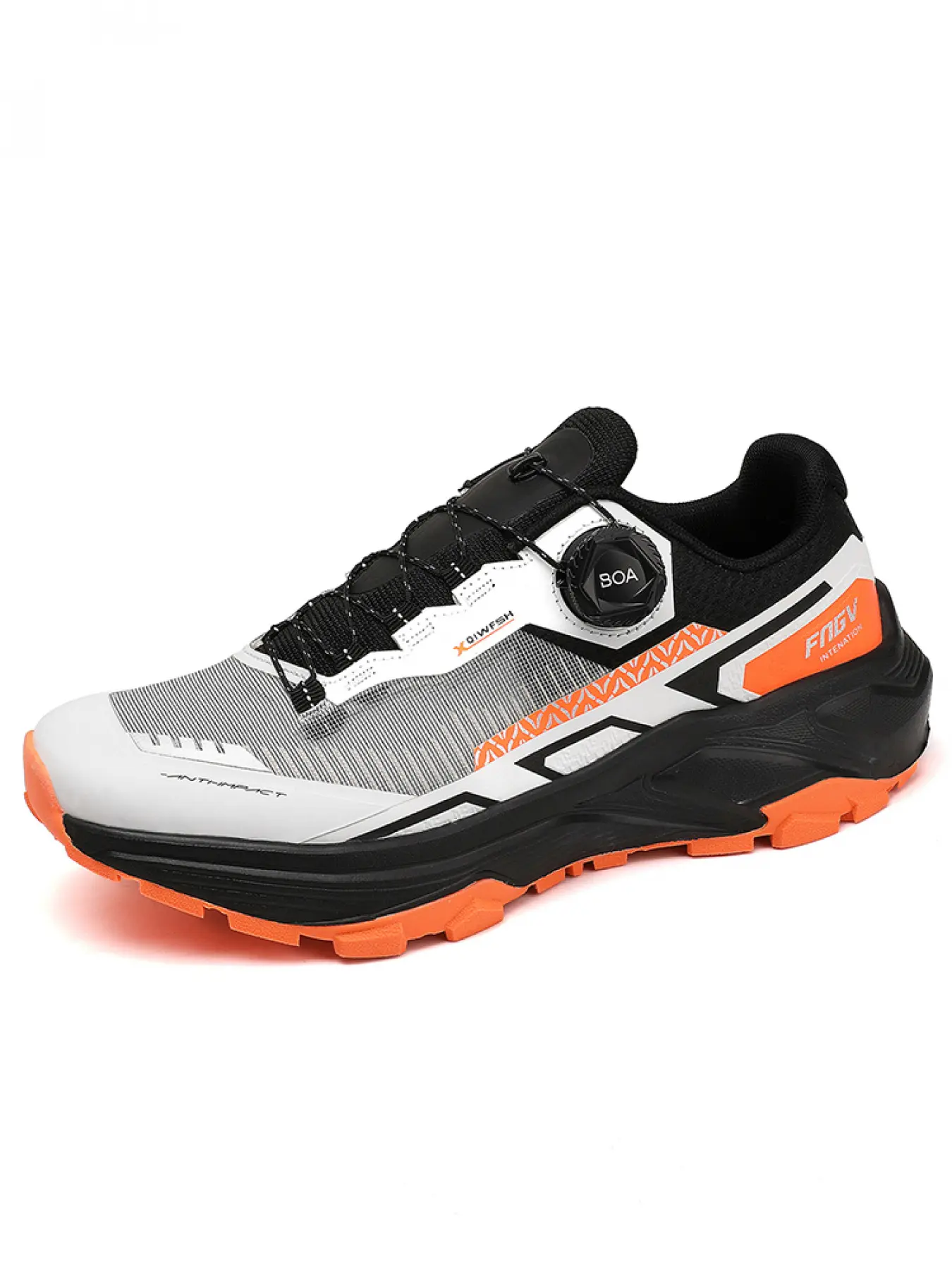 Men's Black - White Hiking Trail Shoes, Running Hiking Shoes, Outdoor Trail Trainers, Trail Running Sneakers, Tech Outdoor Style, Breathable Mesh Material, Non - Slip & Wear - Resistant, Ideal for Outdoor Hiking & Adventure Trips