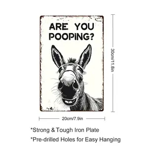 Funny  Are You Pooping Metal Signs Vintage Farmhouse Bathroom Wall Decor  Lovers Gift 8 x 12 Inch donkey