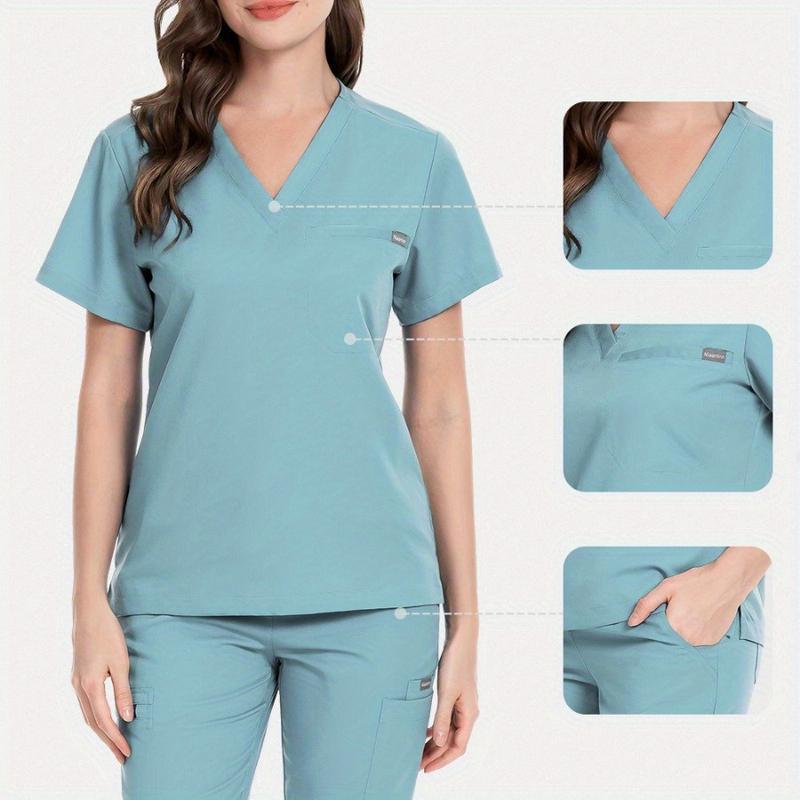 Elastic Clinic Beauty Salon Nurse Uniforms Large Size Men and Women Same Solid Color Work Clothes High Quality