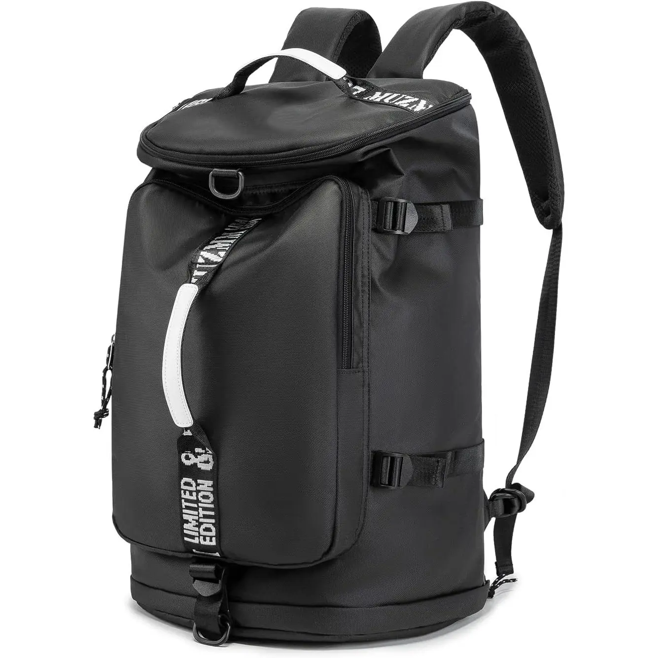 Gym Duffle Bag Waterproof black Laptop Backpack Suitable for Hiking, Fishing, Travel 40L Large Capacity Trendy Cool Lightweight Backpack for Men and Women (Black)-