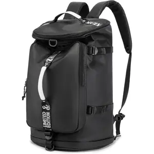 Gym Duffle Bag Waterproof black Laptop Backpack Suitable for Hiking, Fishing, Travel 40L Large Capacity Trendy Cool Lightweight Backpack for Men and Women (Black)-