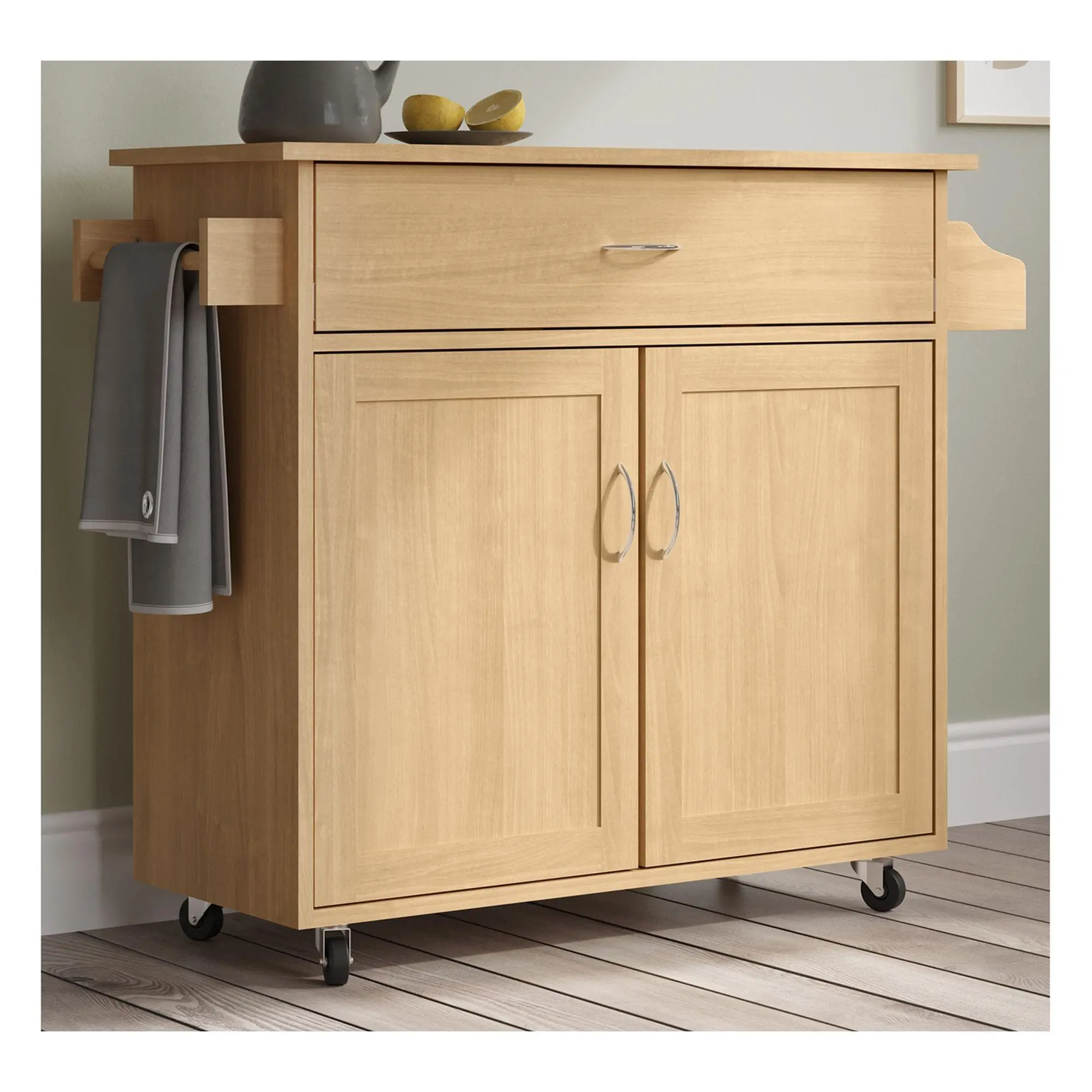 Lavish Home Kitchen Island Spice Rack & StorageRolling Cart