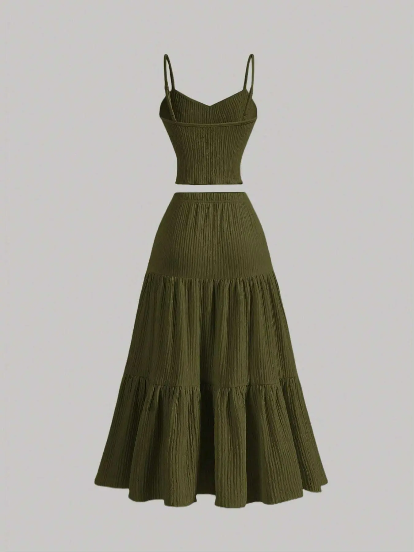 Women's Solid Woven Crop Cami Top & A-line Skirt Two-piece Set, Casual Fashion Cozy Two Piece Outfits for Daily Outdoor Wear, Ladies Clothes for Summer - TikTok Shop Women's Solid Woven Crop Cami Top & A-line Skirt Two-piece Set, Casual Fashion Cozy Two Piece Outfits for Daily Outdoor Wear, Ladies Clothes for Summer - TikTok Shop
