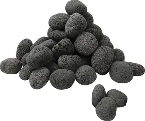 【SummerVibes】10LBS Black Lava Rocks for Fire Pit 1-2 inch Gas Fireplace Rocks, Black Lava Pebbles for Propane Fire Pit, Decorative Volcanic Stone for Outdoor & Indoor Gas Fireplace (10, Pounds)