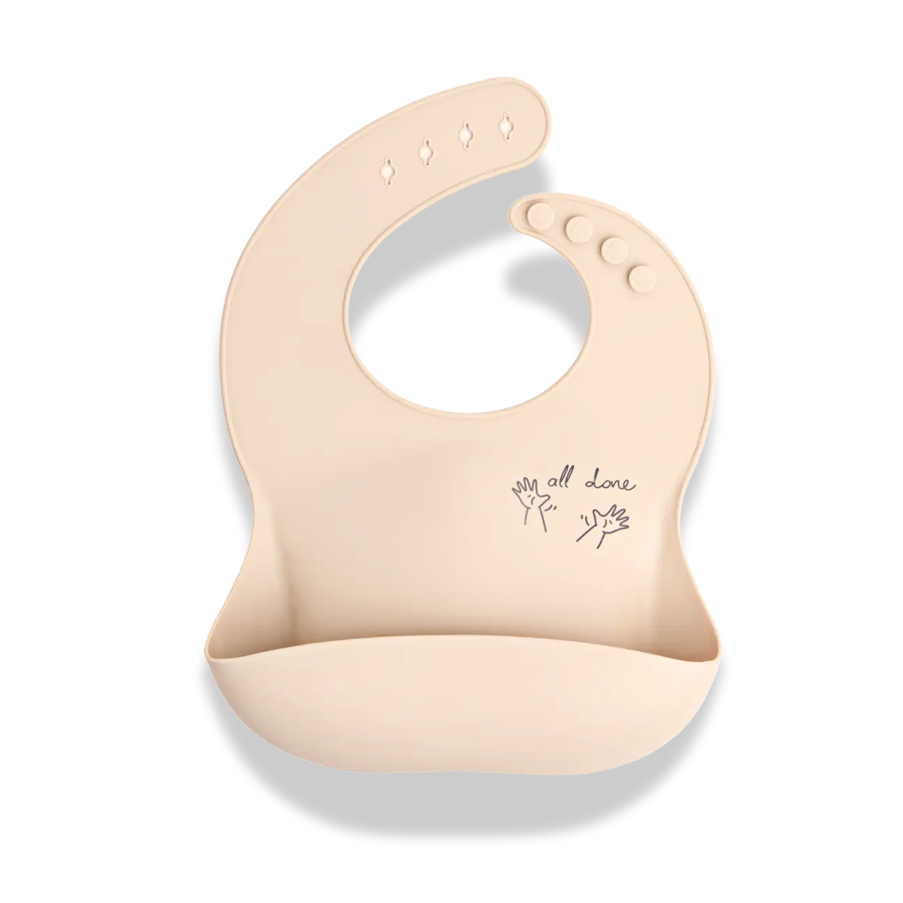 APLAINR Baby Sign Language Bib with All Done Sign, Silicone Bibs for Babies and Toddlers, BSL/ASL Graphics, Food Catcher, Adjustable Neckband, Waterproof, Soft & Durable, Ages 6 - 36 Months