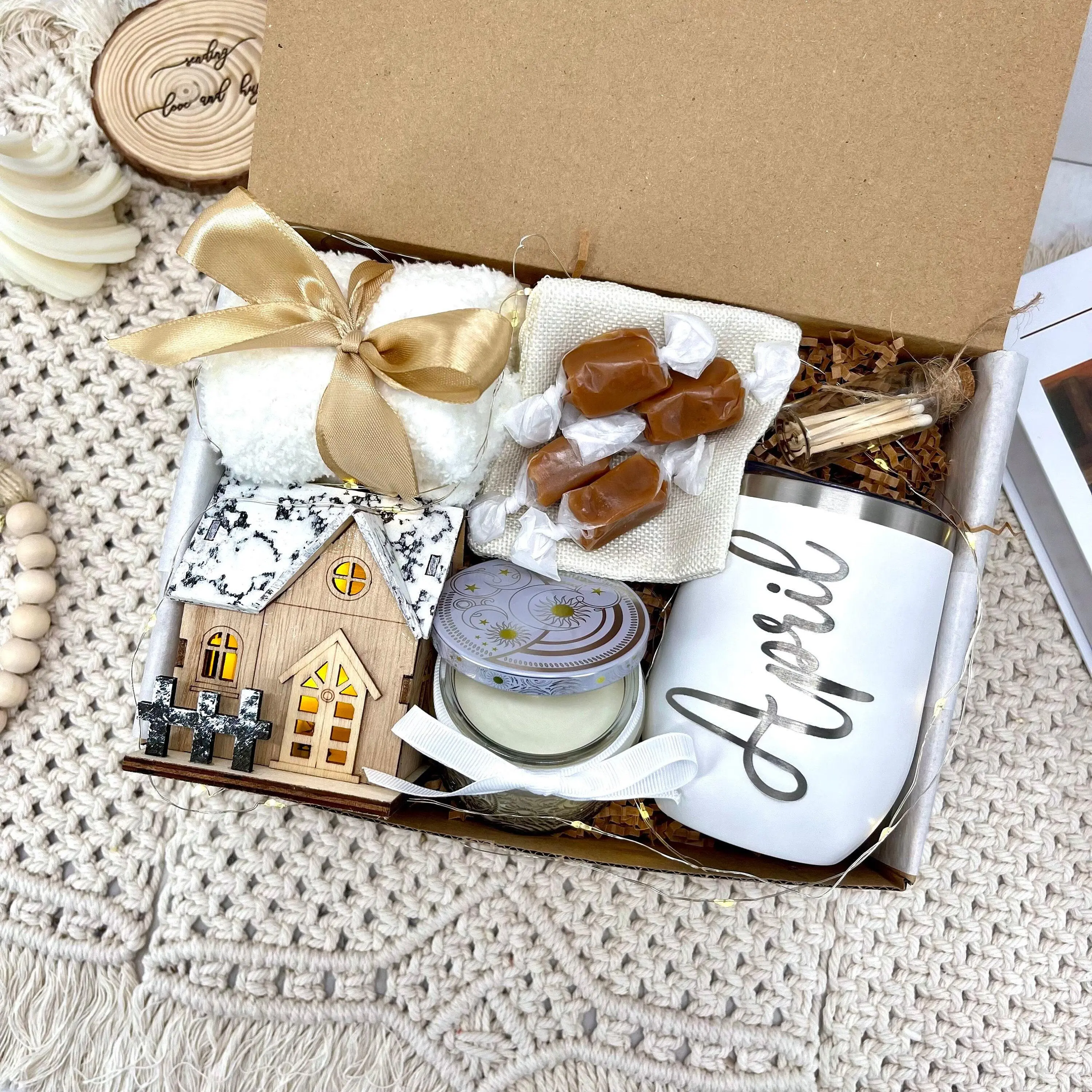 Personalized Christmas Gift Box For Her Merry Christmas Care Package For Women