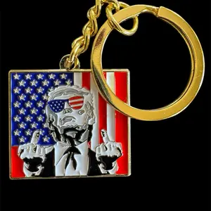 FAFO golden age Keychain with American Flag Design and Chain Attachment