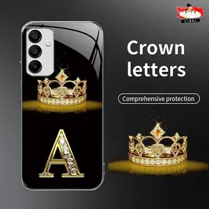 Suitable for [Galaxy A15] New high-end crown letter electroplated glass mobile phone case new business simple explosion-proof mobile phone case affordable anti-fall anti-fingerprint 995