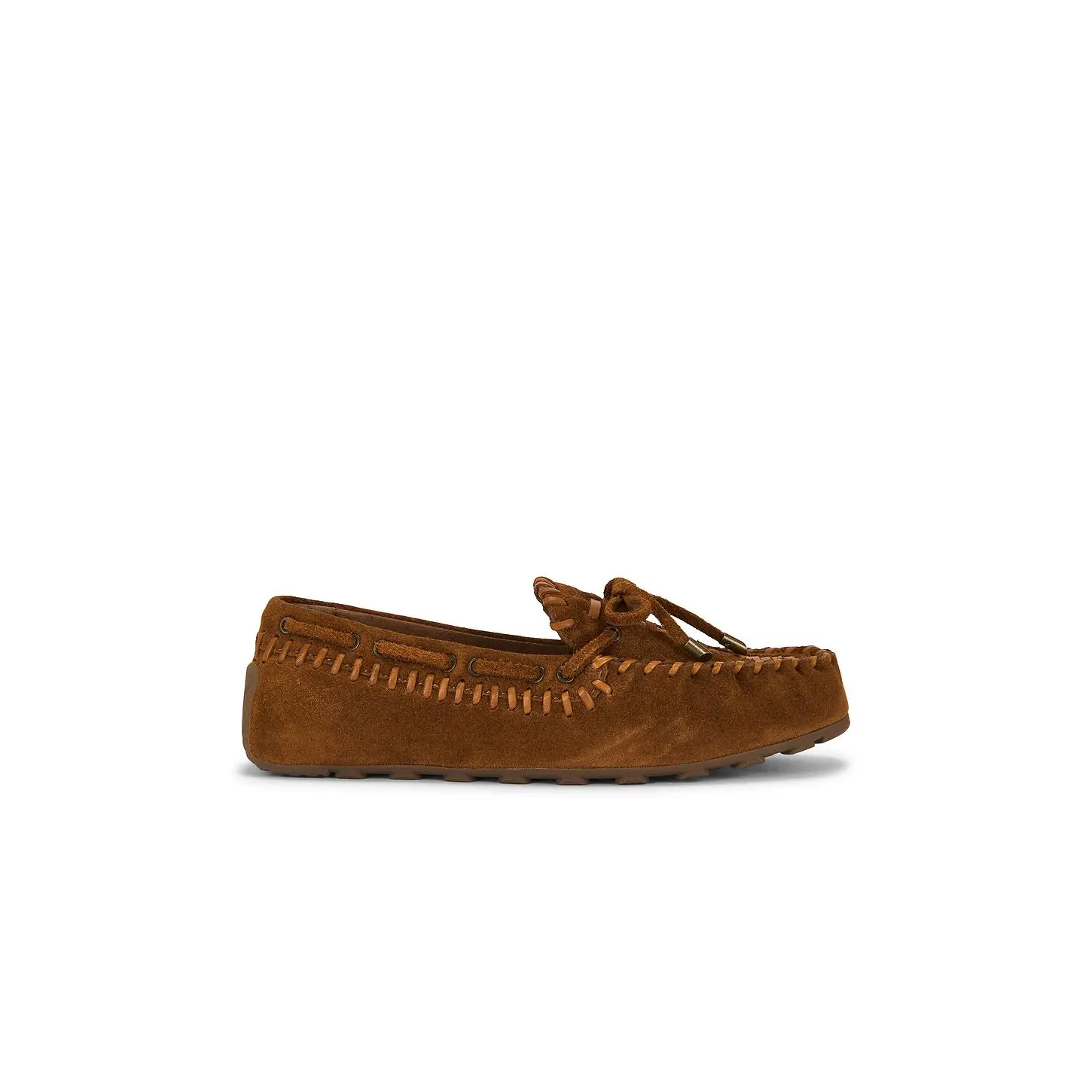 Free People Misty Suede Moccasin in Cognac Suede