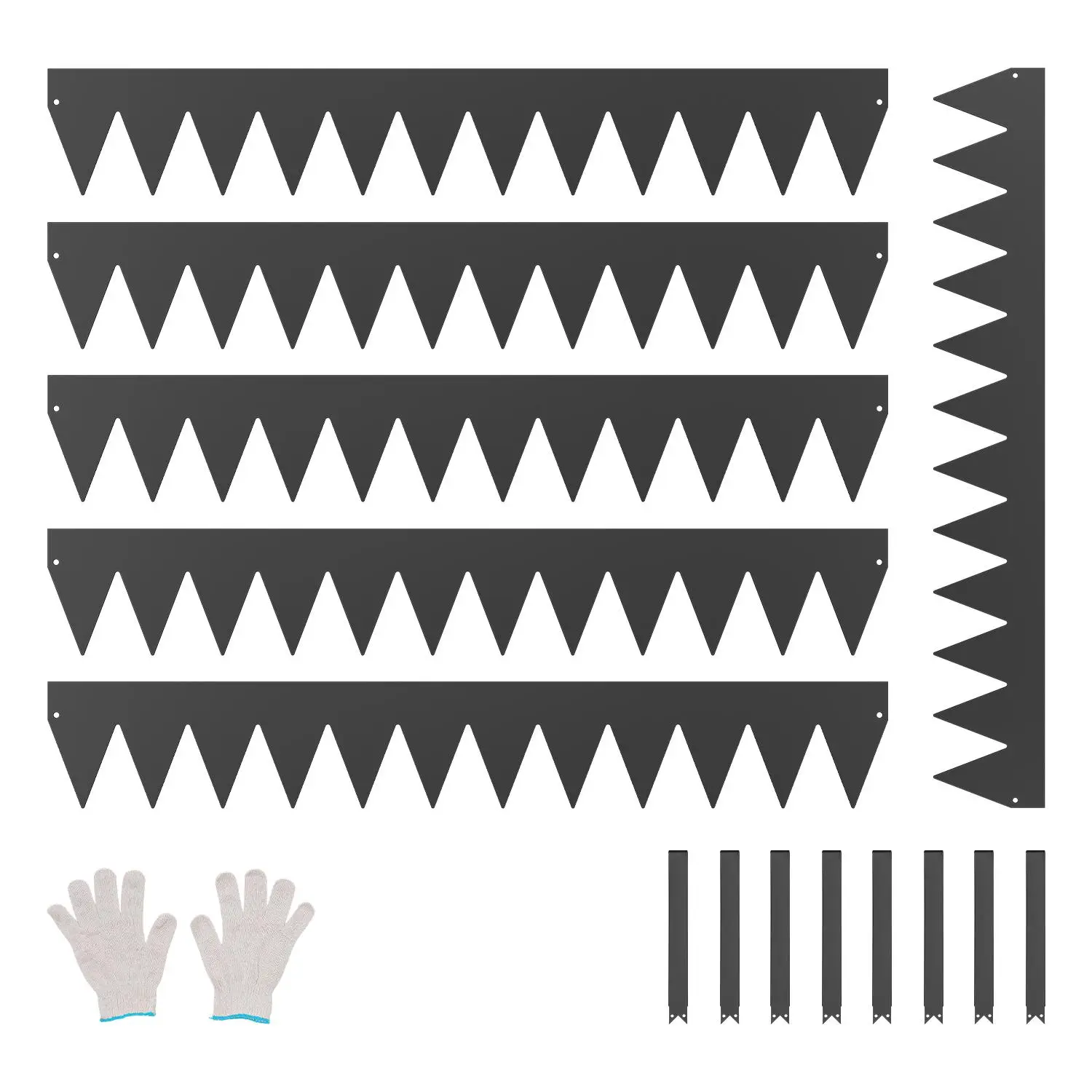 【summerfinds】VEVOR Steel Landscape Edging, 6 Packs 40 x 6 in Rust-Resistant Metal Landscape Edging, Bendable Garden Edging Border, Heavy Duty Lawn Edging, Easy-to-Install, Flower Bed Yard Pathway Divider Black