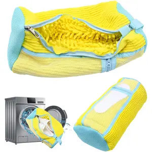 LMMAKE Shoe Washing Machine Bag with Insole Compartment, Reusable Mesh Laundry Shoe Bag for Washer & Dryer, Universal Fit for All Shoe Sizes