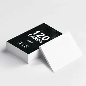 120 Pack Blank Index Cards 3" x 5" - 220 GSM 80 Lbs | Printable Heavyweight White Cardstock Paper |  Blank Notecards, Flashcards for School & Studying, Bulk Pack of Note Cards