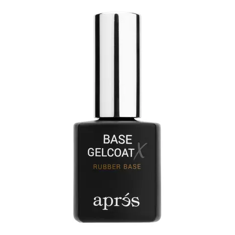 APRÉS Nail Base Gelcoat X 15ml, HEMA-Free & TPO-Free Rubber Base Gel, Flexible Builder Base for Weak or Thin Nails, Self-Leveling
