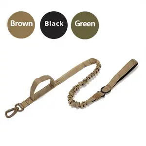 Retractable nylon rope Dog Leash Tactical K9 for large dog Heavy duty coupler