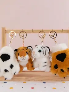 1pc Cute Cartoon Animal Plushie Keychain Set, Soft Mini Doll Backpack Charm, Kids Gift, Collectible Pendant, All Seasons