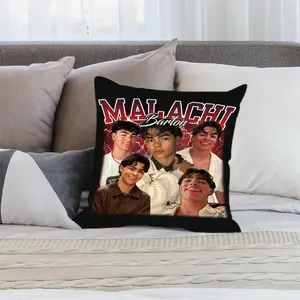 1pc Malachi Barton Portrait Print Throw Pillow Cover, Retro TV Show Character Design for Bed, Sofa, Dorm - Ideal Gift for Fans (No Insert), Fall Pillow Covers, Christmas Cushion Covers, Christmas Pillow Covers, Vintage Christmas Pillow Covers