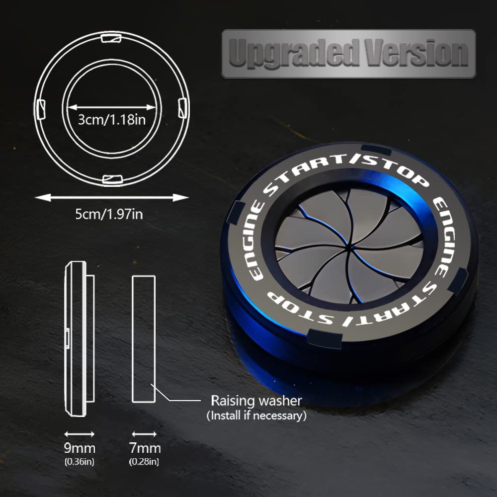 JOYTUTUS Ignition Device Decor Key Cover Car Interior Sticker for Motorcycle Lock Rotary Push To Start Button Cover Enhance Aesthetics