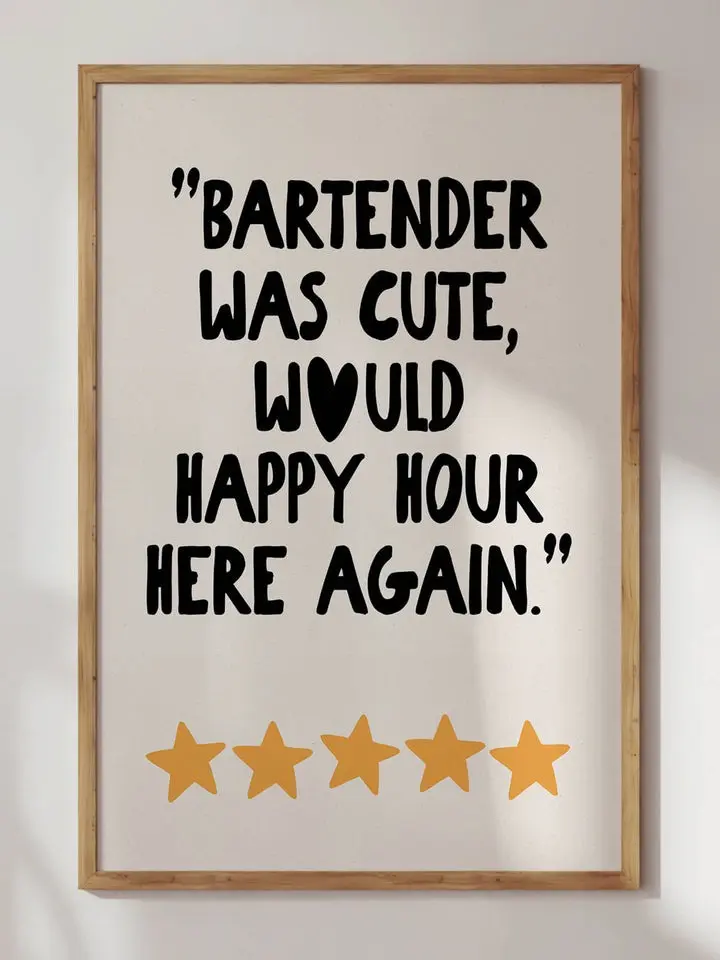 BARTENDER WAS CUTE PRINT POSTER