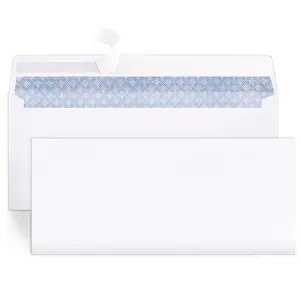 #10 White Mailing Envelopes, Privacy Tint Gummed-Self-Seal Adhesive Strip Business Letter Envelopes, 4.13 in x 9.5 in, 100 Count