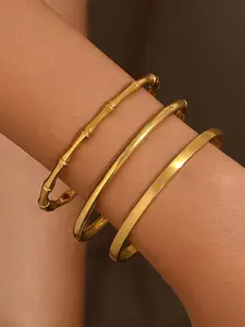 Minimalist Temperament Solid Color Bangle Bracelet, Fashionable Jewelry for Women & Girls, Trendy All-match & Exquisite Jewelry for Birthday Gift, Trendy Stack Bangle