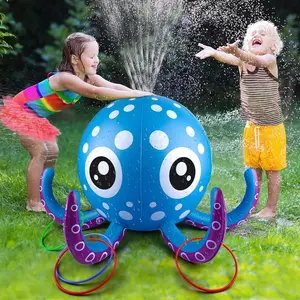 Summer Spring Gift Sprinkler for Kids Inflatable Octopus Water Toys with 6 Rings, Summer Outdoor Toys Backyard Water Spray Sprinkler Fun Pool Toys for 3 4 5 6 Years and Up Boys Girls Gifts