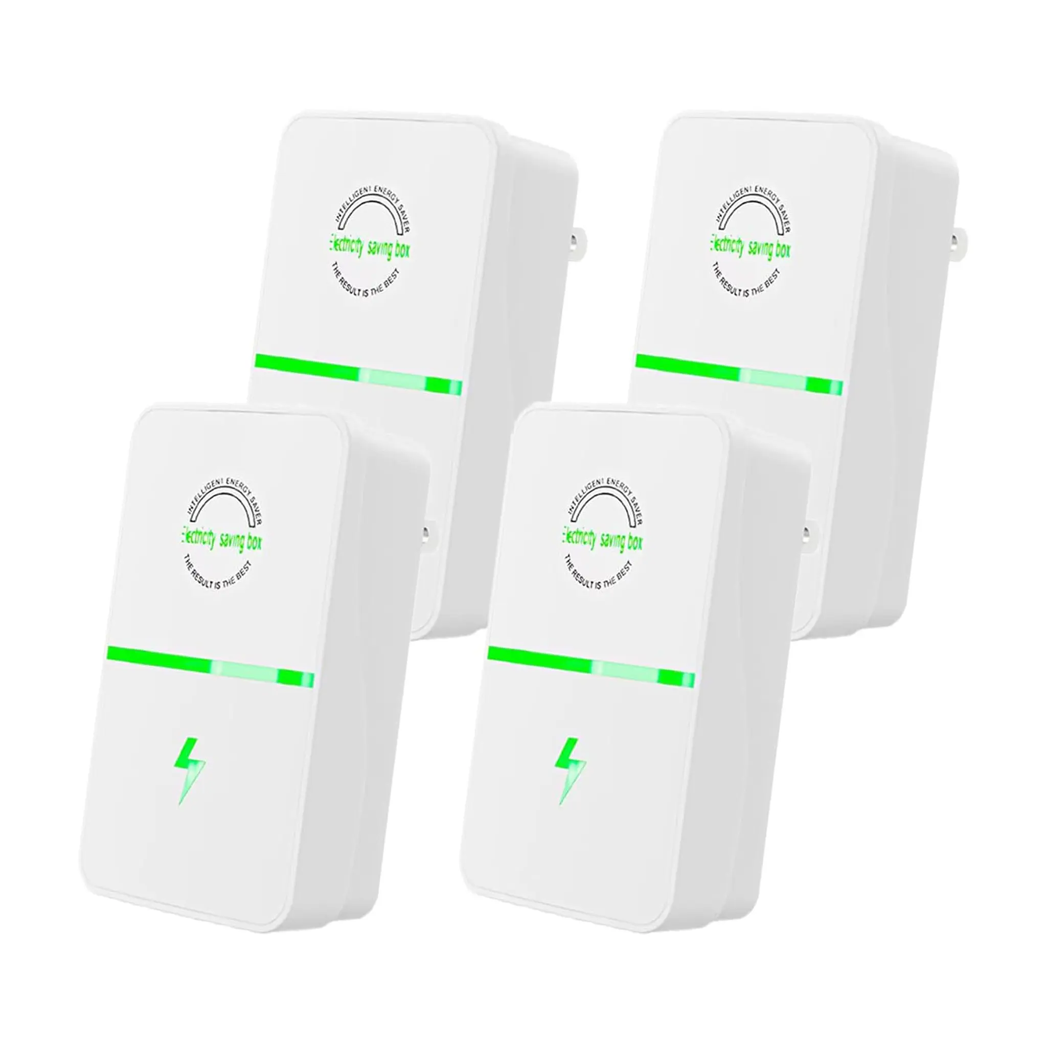 2/4PCS Energy Saver Plug 2026 Updated Stop Watt Smart Power Factor Saver Plug-In Voltage Stabilizer Surge Protector Flame Retardant Energy Saving Box for Home AC Refrigerator Office Appliances