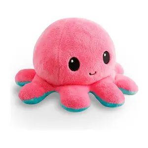 Reversible Octopus Plush Toy Mini Flip Plush Pink Aqua Cute Mood Plushie