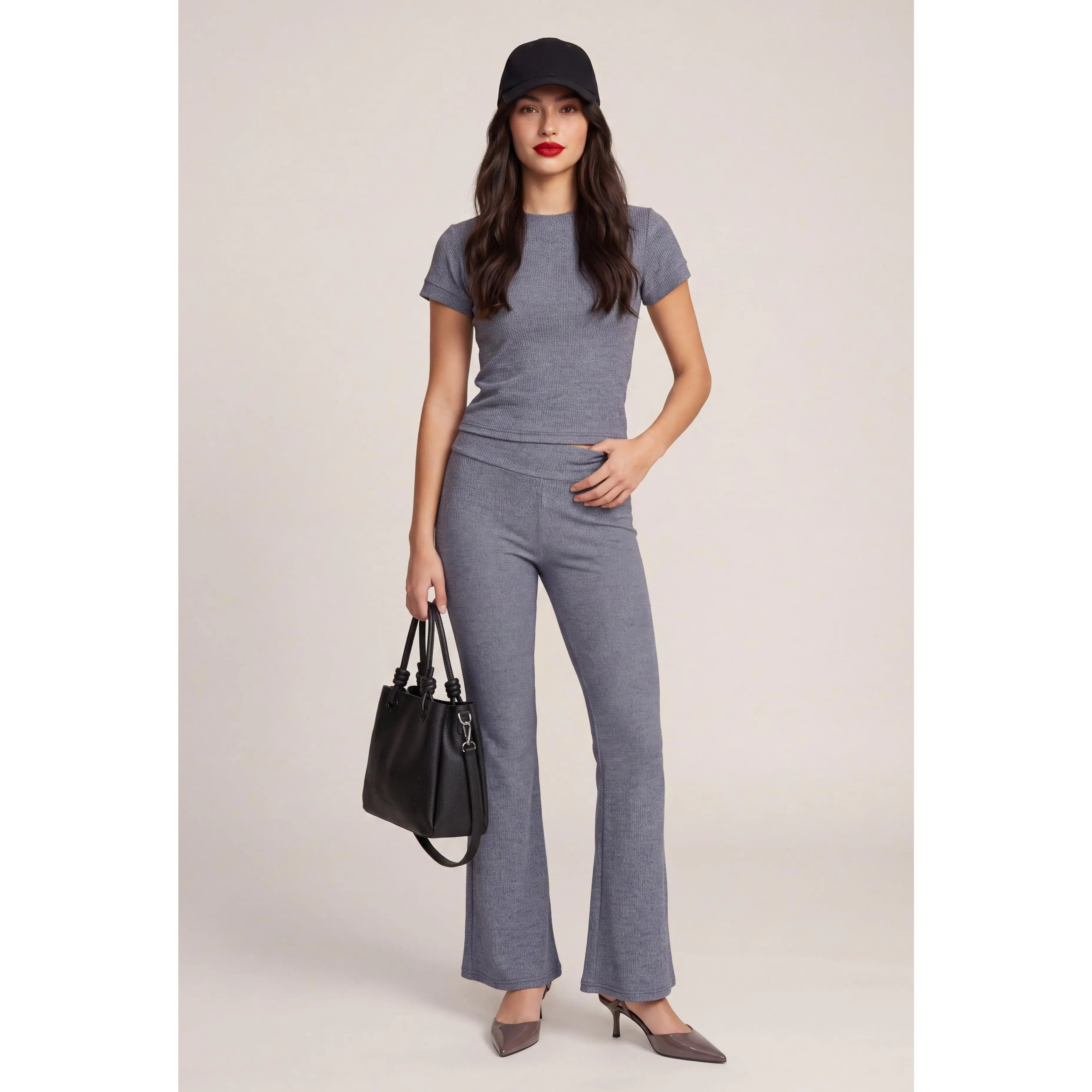 Eileen Rib Knit Flare Pants