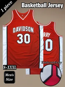 Men's # 30 Red Retro Basketball jersey, Classic Embroidered Sportswear, Loose Breathable and Comfortable Sleeveless Tank Top, Unisex Suitable for Daily Outdoor Activities, School Competitions, Training, Running and Exercise